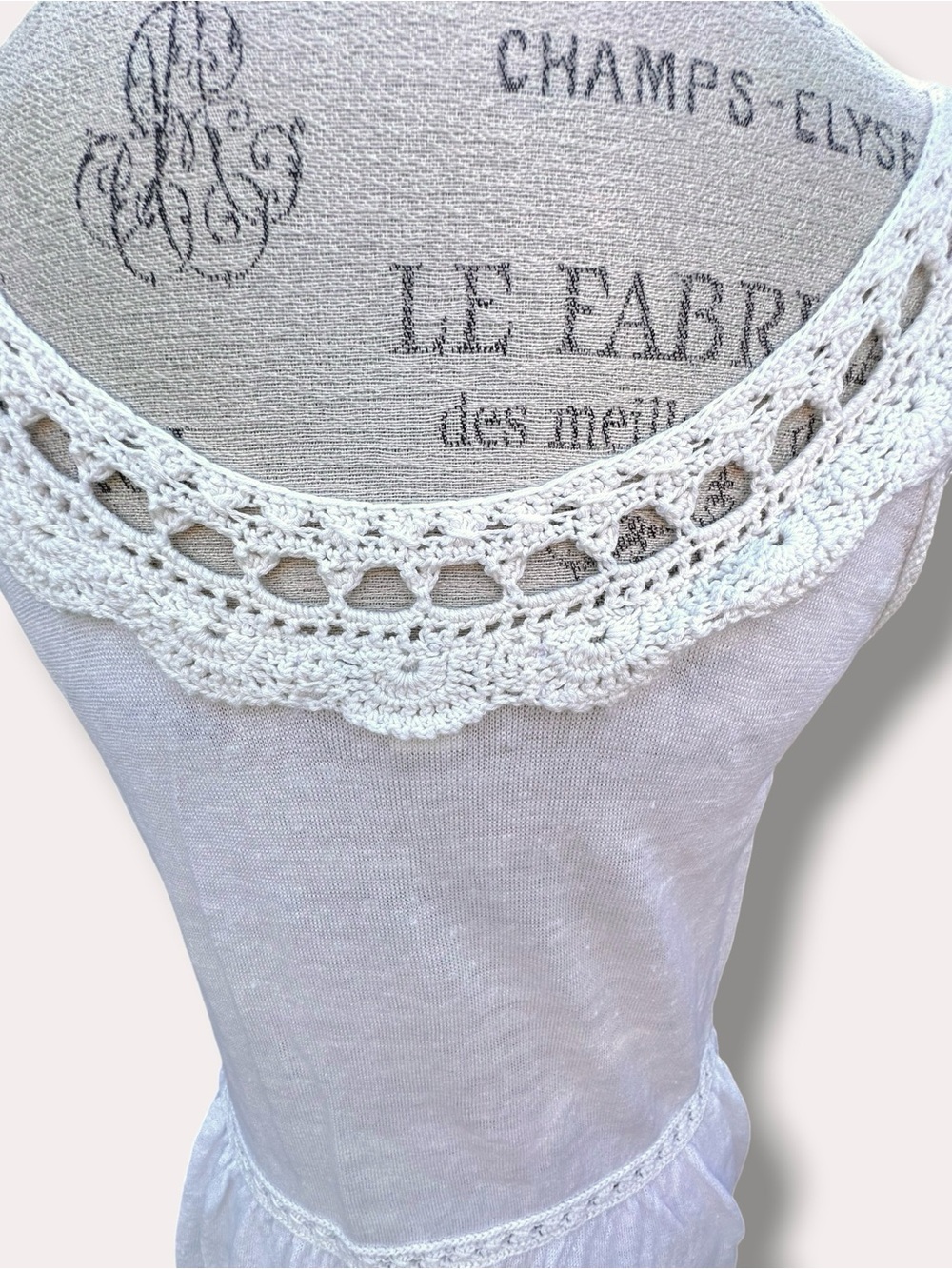 Banana Republic 100% Linen Crochet Knit Lace Peplum Tank Top Size M SUM11 - Picture 4 of 16